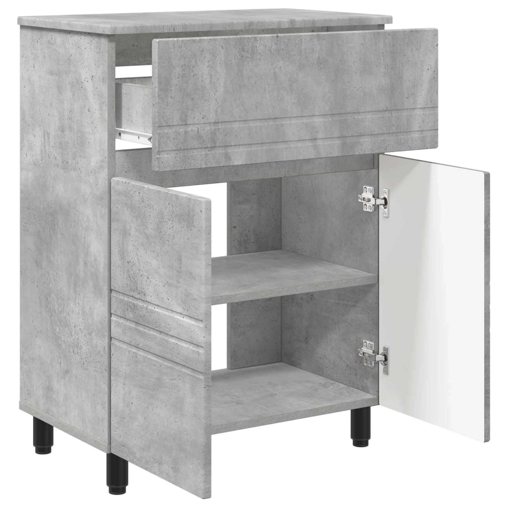 Mobiletto da bagno Grigio Cemento 60 x 35 x 80 cm 889418
