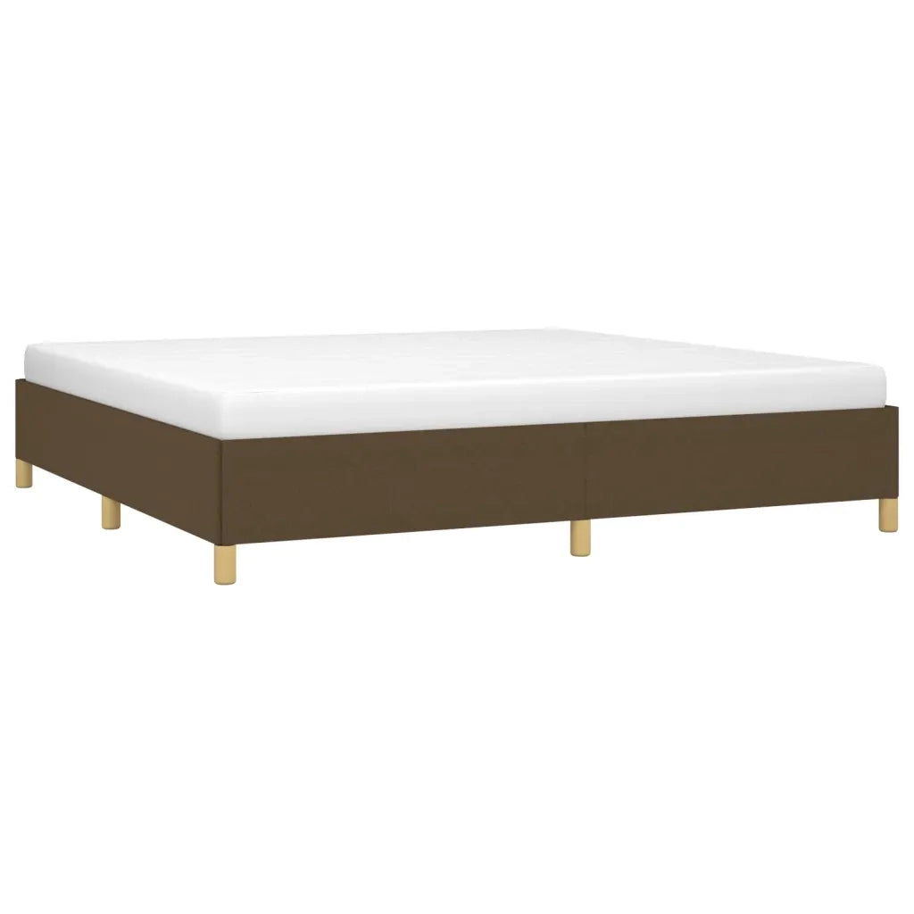 Letto matrimoniale | Letto per adulti | Giroletto senza Materasso Marrone Scuro 200x200 cm in Tessuto