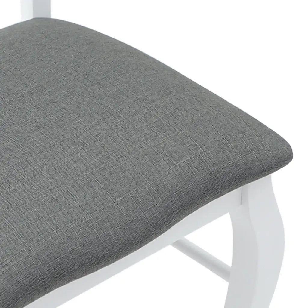 Sedie da Pranzo con Cuscini 2 pz Bianco Legno Massello di Hevea 4102495