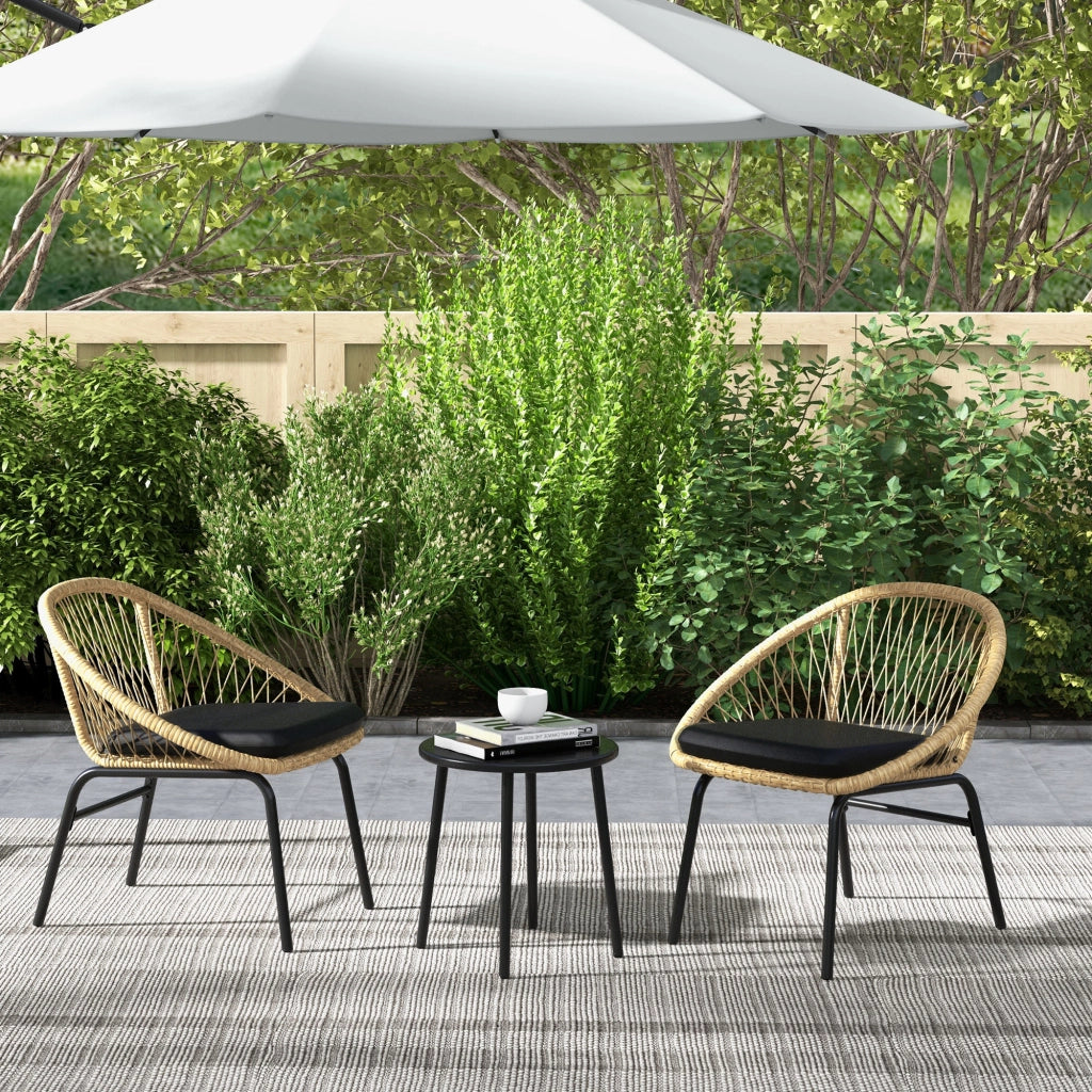 Set giardino polyrattan ¨C zephmum ¨C 2 sedie, tavolo, giallo