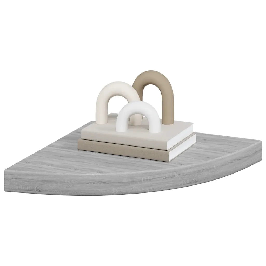 Mensola Angolare Grigio Cemento 35x35x3,8 cm in MDF