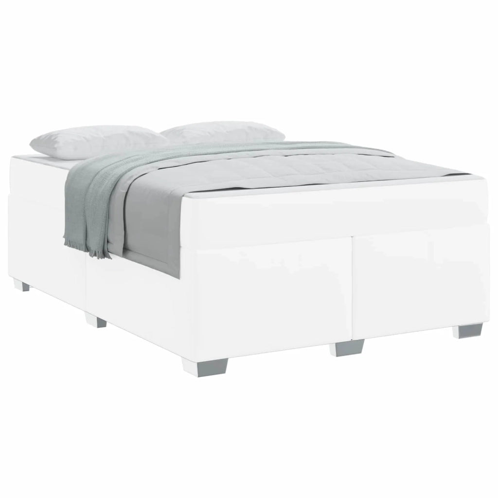 Struttura del letto con materasso Bianco 140 x 200 cm Tessuto