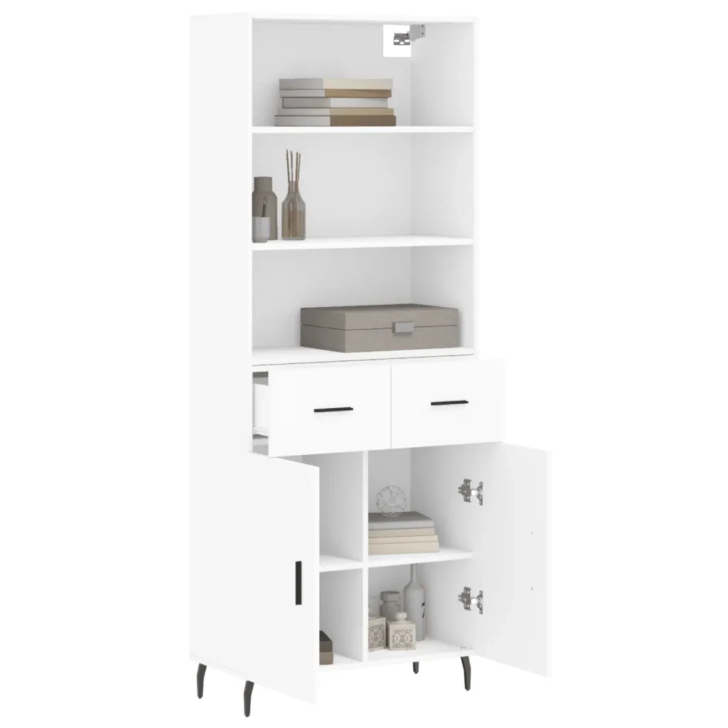 Credenza | Madia | Buffet da pranzo | Armadio da pranzo Bianca 69,5x34x180 cm in Legno Multistrato