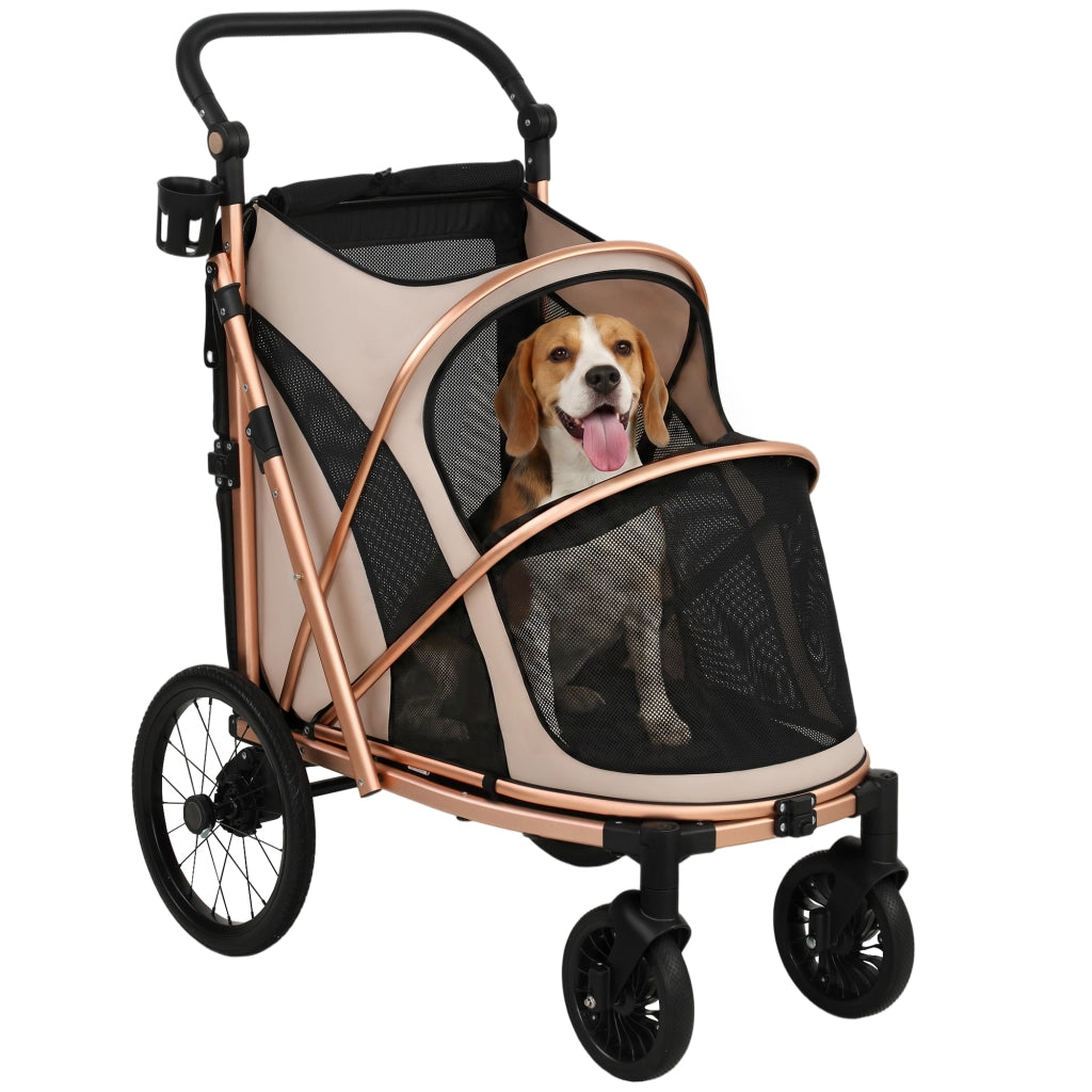 Carrello per Cani Pieghevole ¨C zephmum ¨C Marrone 20 kg