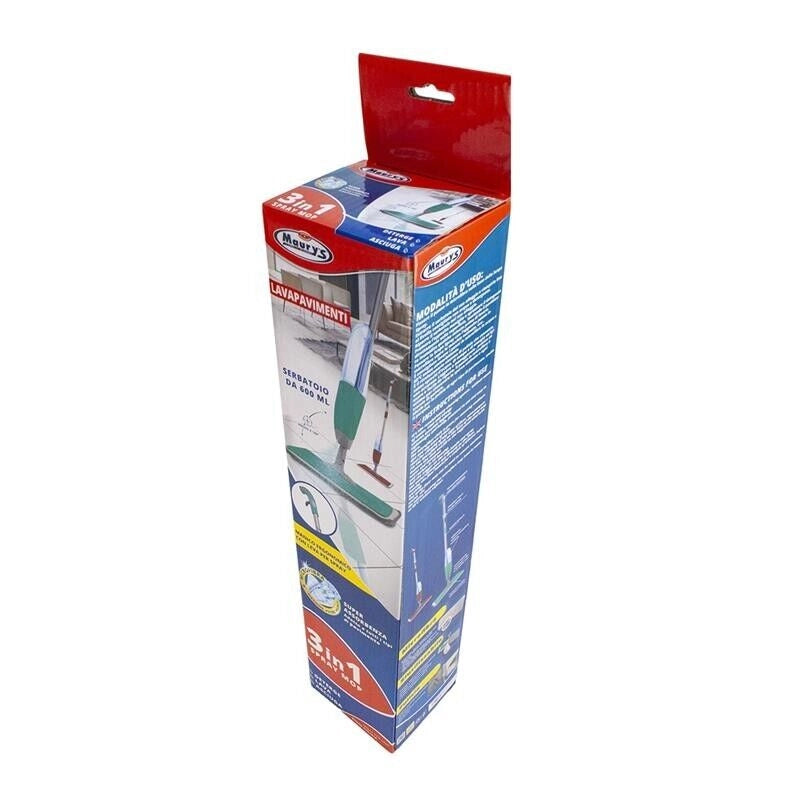 MAURY'S SPRAY MOP VAPORIZZATORE 600ML CON 3 RICAMBI DI PANNO IN MICROFIBRA