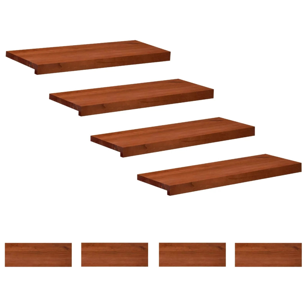 Tappeti per scale 8 pz 80 x 30 x 2 cm Marrone 3446299