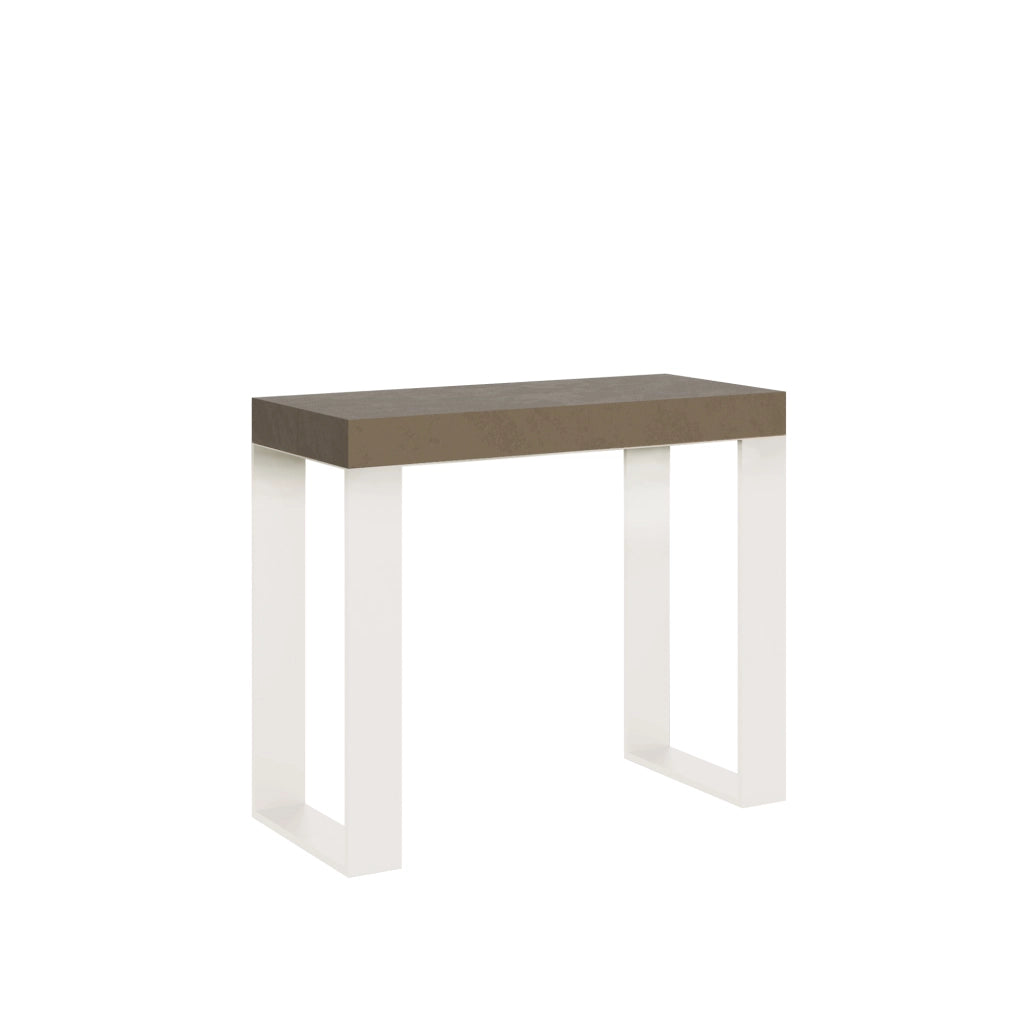 Consolle allungabile 90x40/196 cm Tekno Small Tortora telaio Bianco