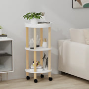 Carrello 3 Ripiani Bianco 38x38x82 cm Legno Multistrato e Pino 345600