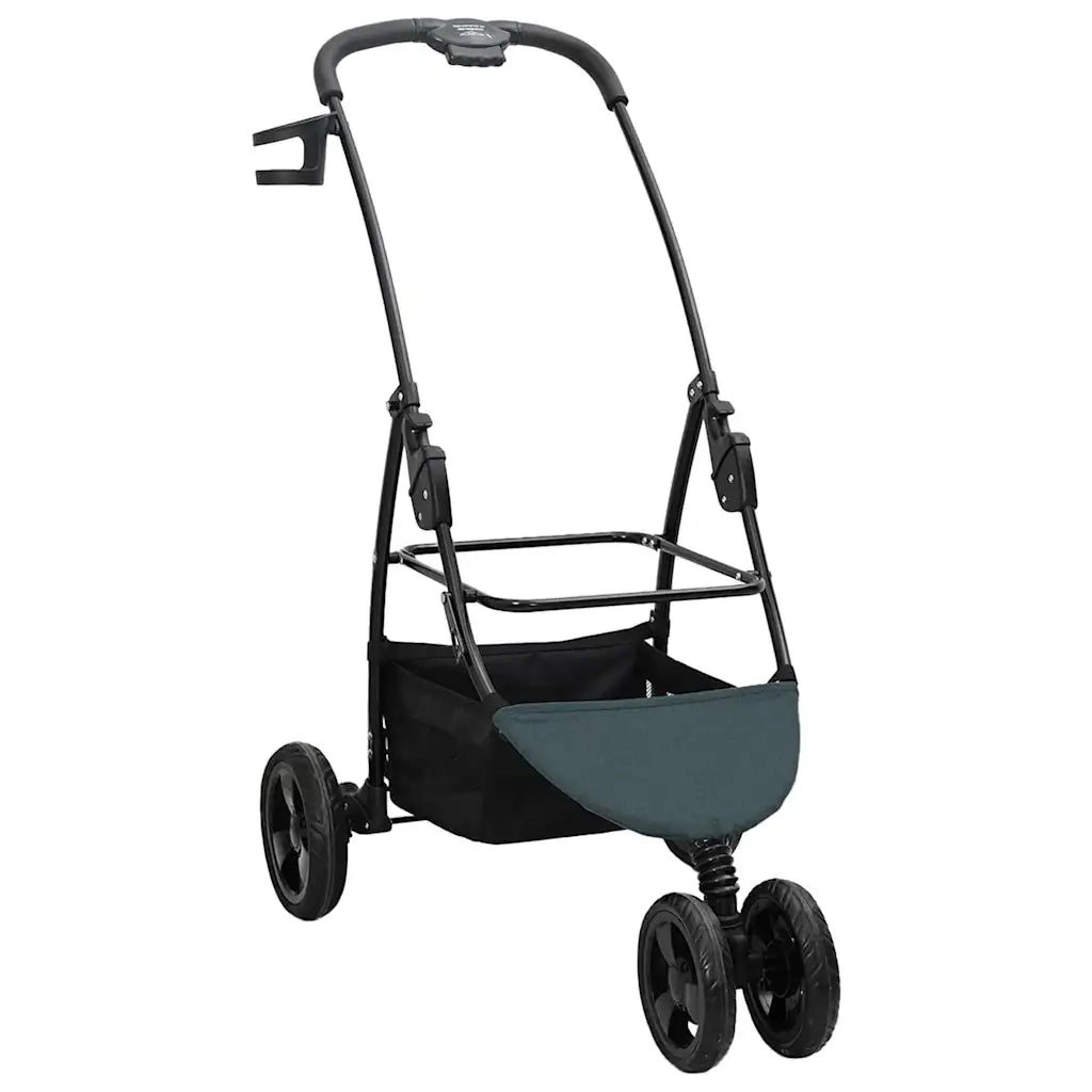 vidaXL Passeggino pieghevole per animali Verde 78 x 54 x 101 cm