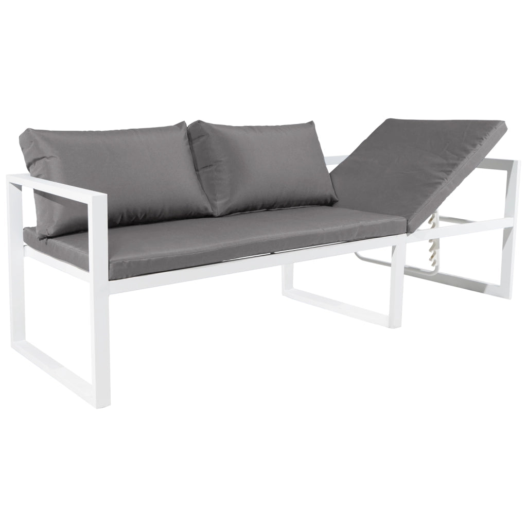 Set di mobili da giardino modulari IBIZA in tessuto grigio 4 posti - alluminio bianco