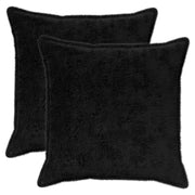 Federa 2 pcs HOUTEN Nero 80 x 80 cm Pelliccia di Coniglio Finta 921837