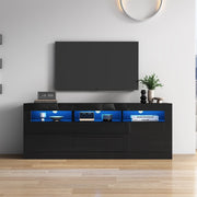 Mobile TV con LED e Cassetti ¨C MINIMAL ¨C 160x35x60 cm, Lucido, 2 Ante, 70 Pollici