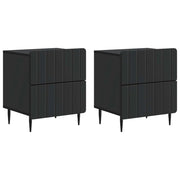 Armadio da Notte con cassetto 2 pcs Nero 43 x 34,5 x 49,5 cm