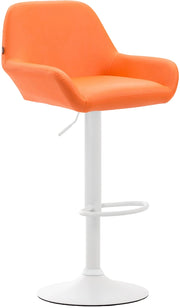 Sgabello Braga in similpelle arancione,bianco