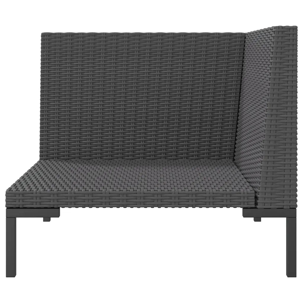 Divano da Giardino con Cuscini in Polyrattan Mezzo Tondo