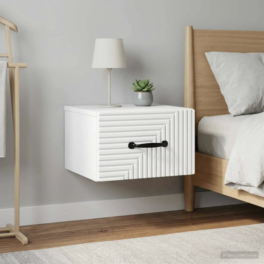 Mobiletto da notte a muro 2 pcs Bianco 34,5 x 33 x 20 cm 898596