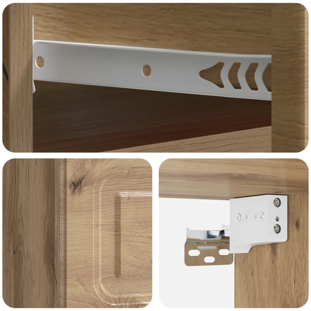 Mobiletto da notte a muro Rovere Artigianale 34,5 x 33 x 20 cm 899293