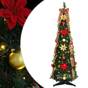 Albero di Natale Artificiale-Albero Natalizio con 50 LED Verde 120 cm PVC