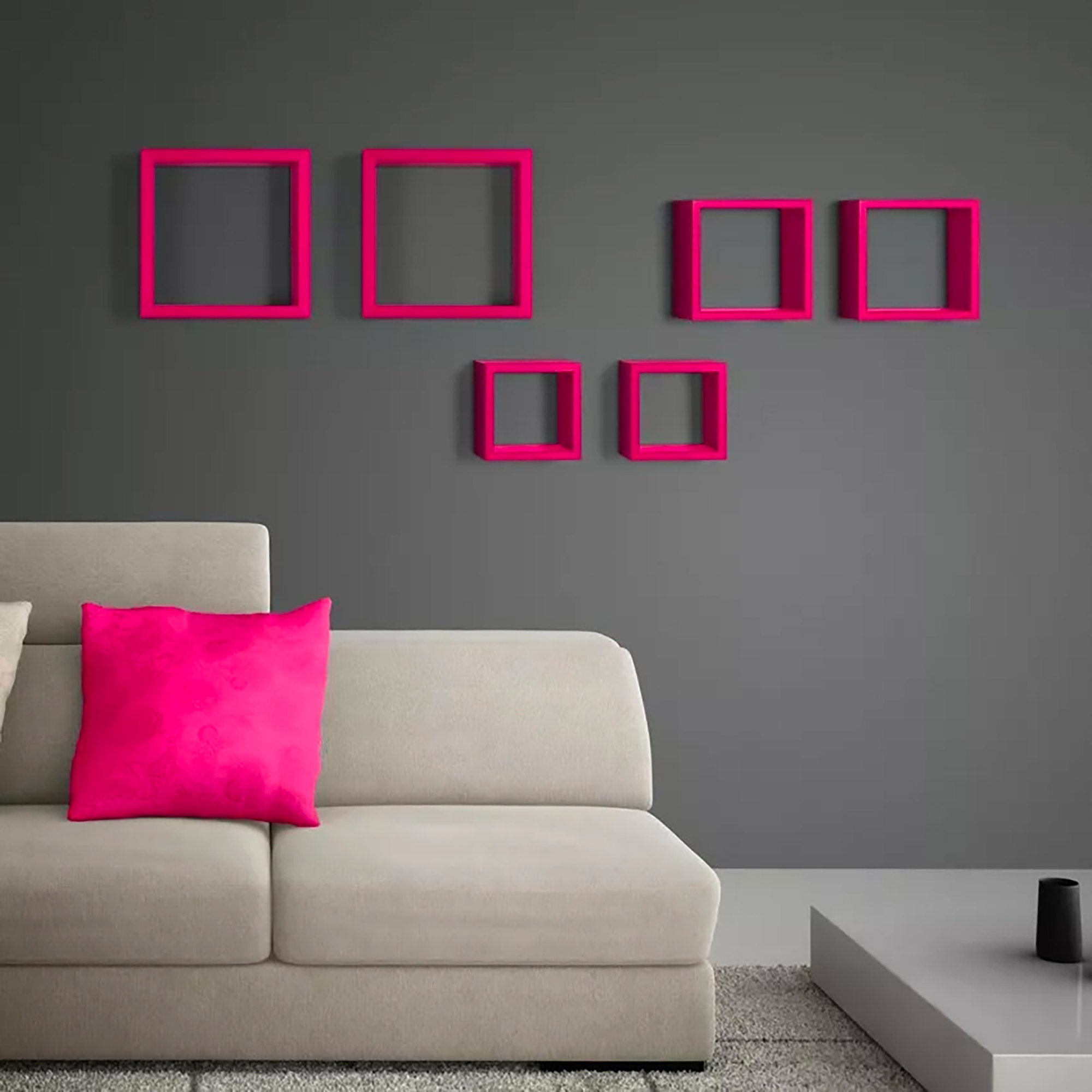 Set 3 Mensole da Parete Cubo in Fibra di Legno Rubic Wengè