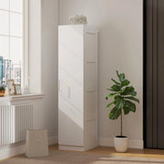 Armadio multiuso con barra appendiabiti, ripiano e porta con chiusura soft-close 40 x 52 x 180 cm bianco