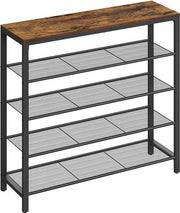 Organizzatore di scarpe - 4 livelli a raccordi - Spaziale - 100 cm x 30 cm x 92,5 cm - Marrone-nero