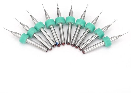 Set di puntoni carburo 10pz - Alta durezza - Adatto per CNC/gravatura - Compreso contenitore di conservazione - Anello di posizionamento umano - Adatto per plastica/ottone/acciaio inossidabile - Trapano