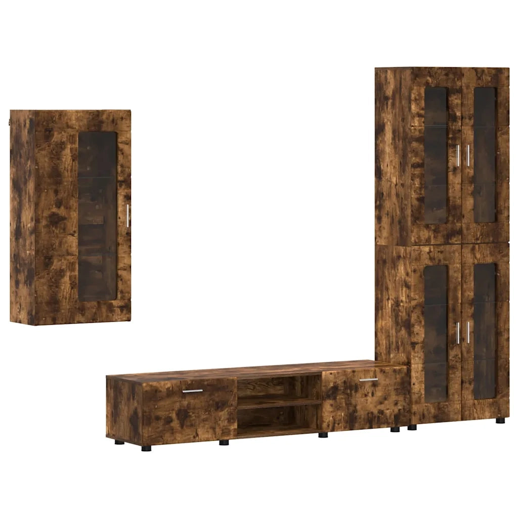 Set mobile TV FLORIN 3 pcs Rovere fumé Legno multistrato 3397949