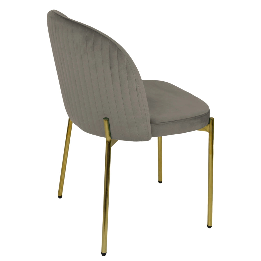 Sedia in Velluto con Gambe Oro Chiara Sedie in Metallo Dorato Poltroncina con Seduta Imbott 1 SEDIA CHIARA TORTORA / ORO