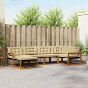 Set di divani da esterno con cuscino 6 pcs Naturale e Beige