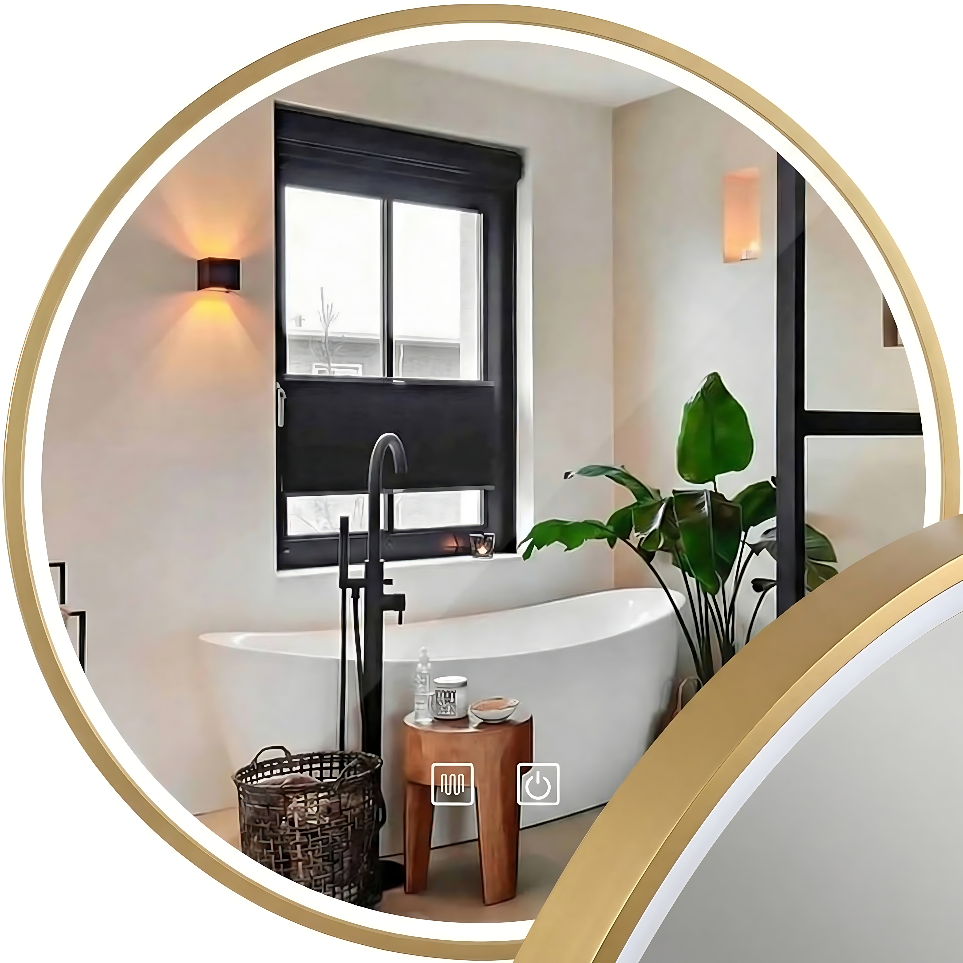 Specchio Led 100cm Mmj Brush Gold