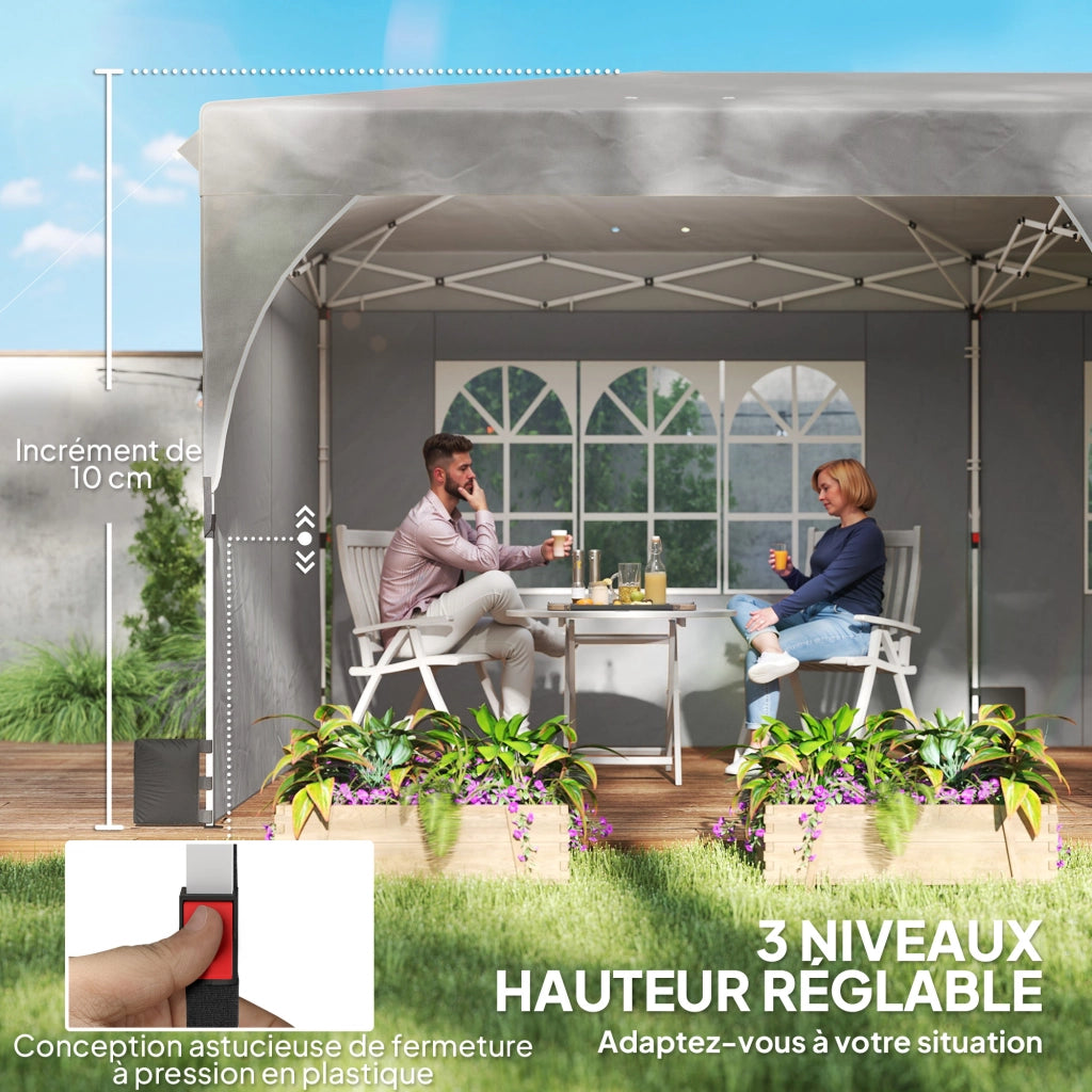 Tendone da giardino 3x6m pieghevole regolabile impermeabile UV50+ ¨C Zephmum ¨C Grigio