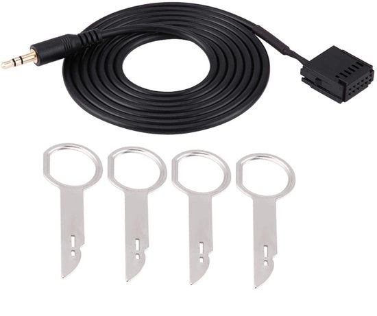 Adattatore Audio Aux per Ford Focus Mondeo C-Max Fiesta Fusion - Con Strumento di Rimozione CD e Chiavi.