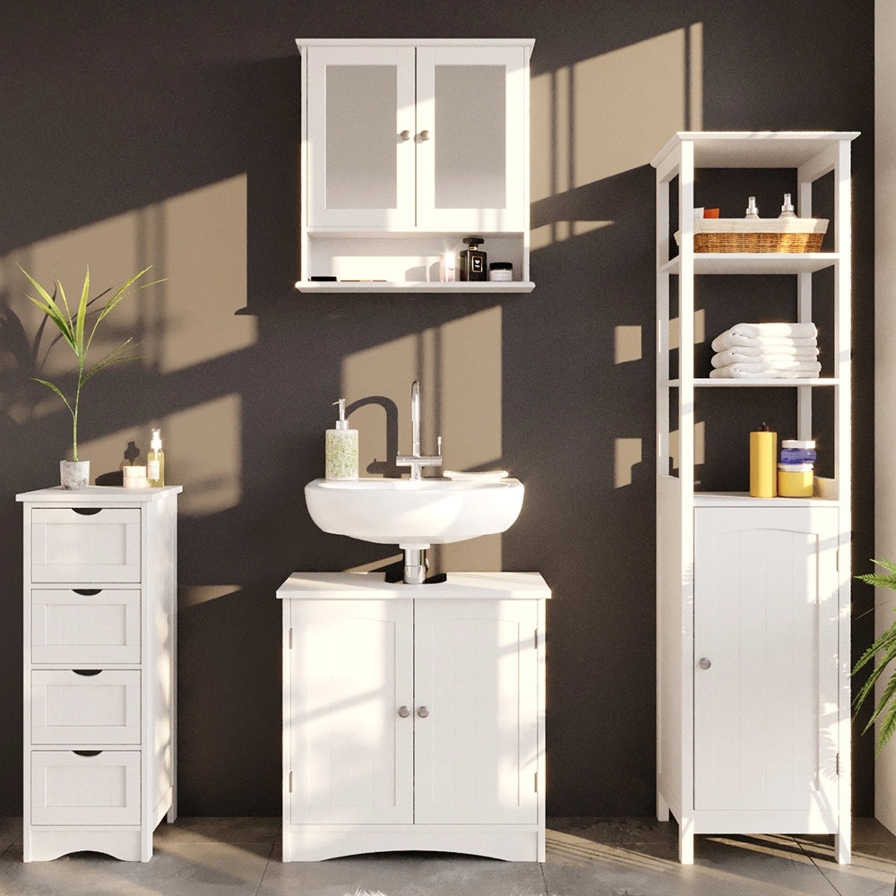 Vicco Specchio contenitore bagno Bianco 56 x 58 cm