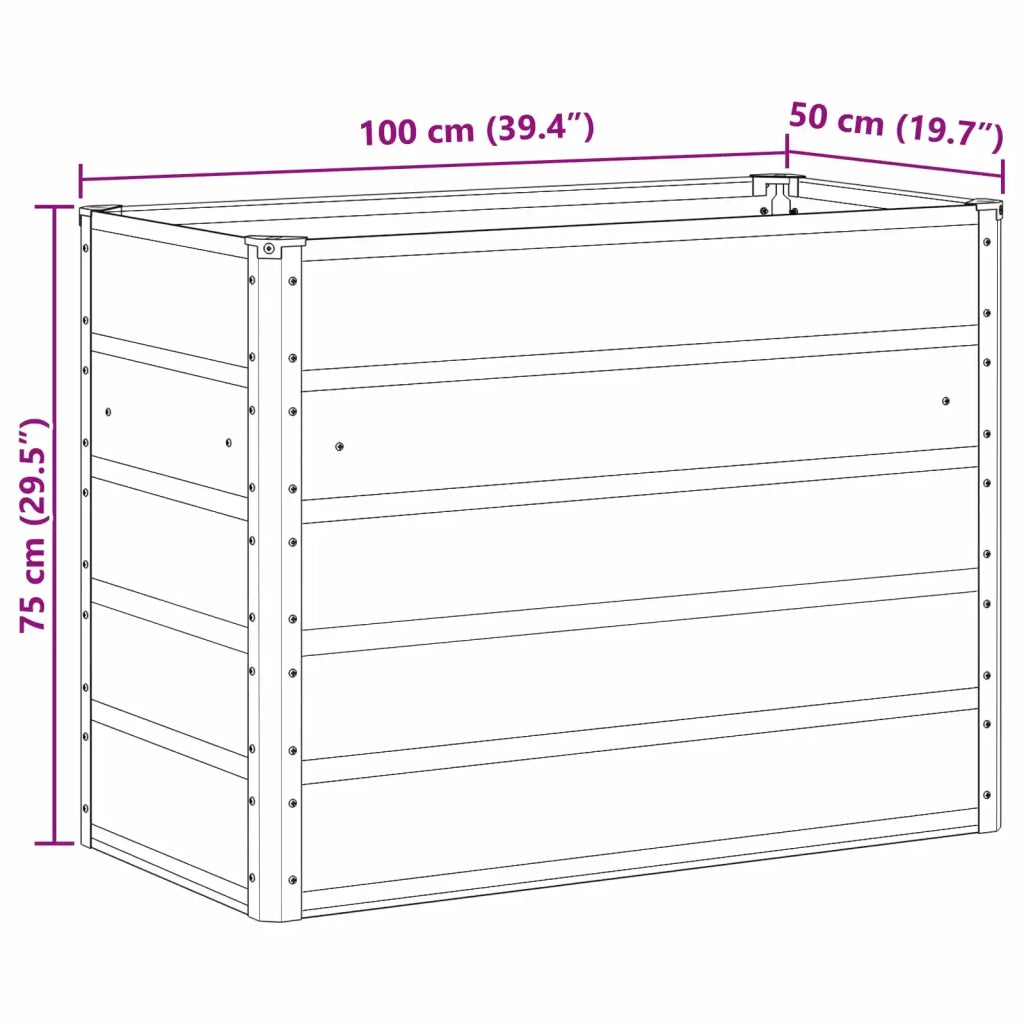 Fioriera Avorio 100 x 50 x 75 cm Acciaio zincato