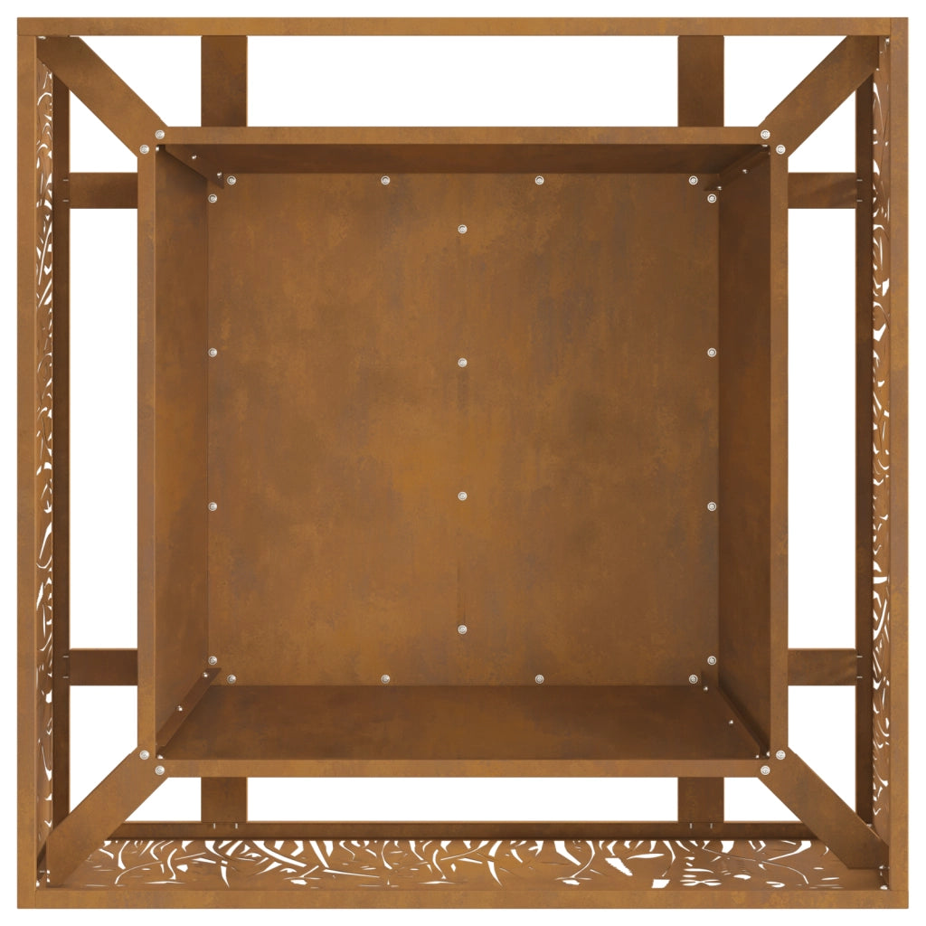 Fornello quadrato  80x80x30 cm in acciaio invecchiato