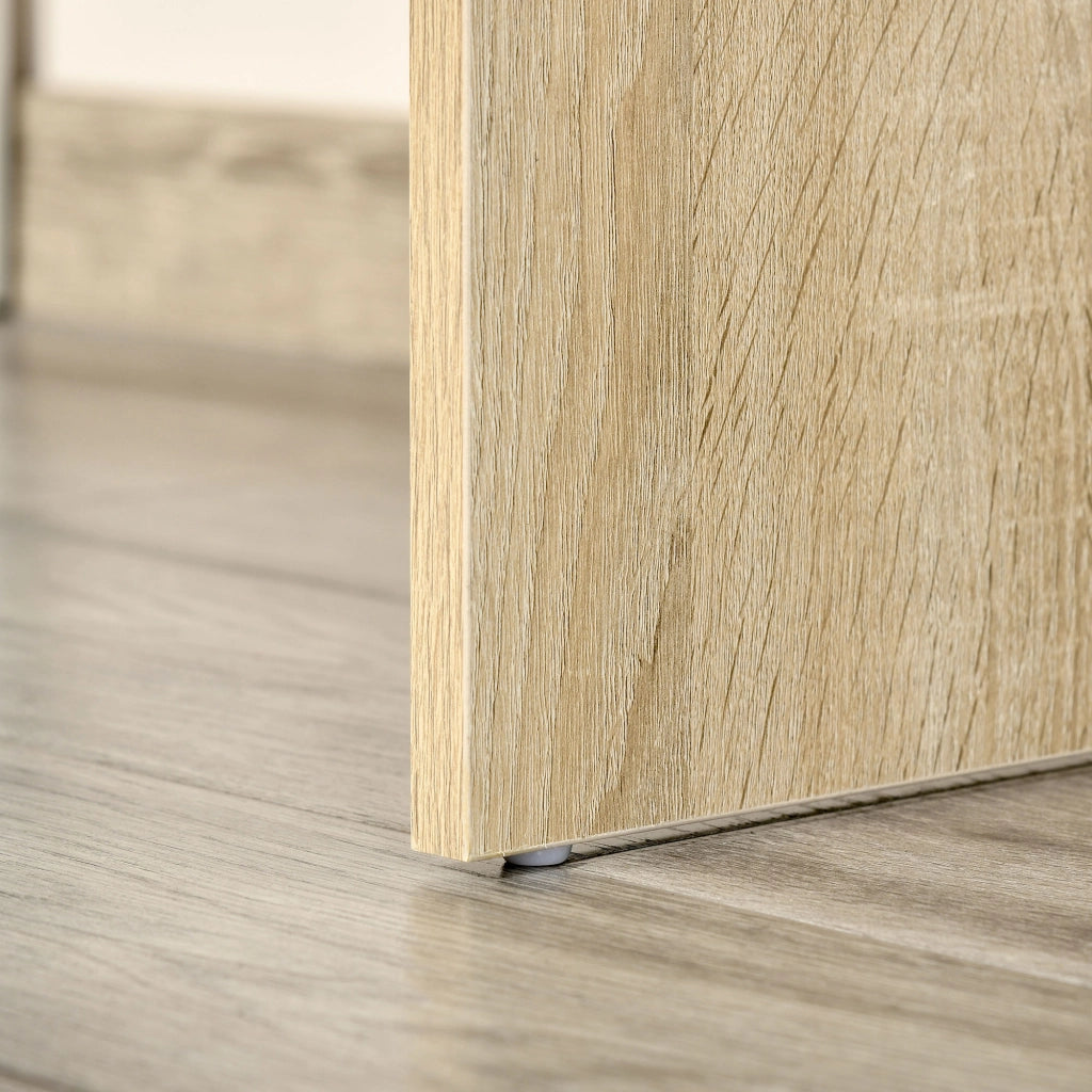 EasyComfort Scrivania Angolare, Scrivania ad Angolo per Computer da Camera o Ufficio, Scrivania Salvaspazio in Legno, Rovere e Bianco