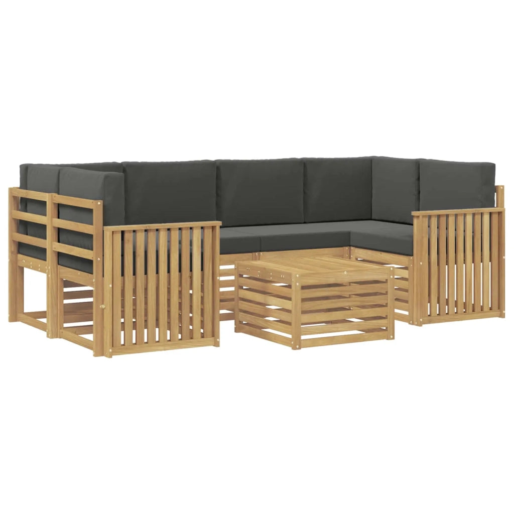 Set di divani da esterno 7 pcs Bianco e Antracite Poliestere 3391472