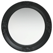 Specchio da Parete Stile Barocco-Specchio a Muro-Specchio Decorativo 50 cm Nero