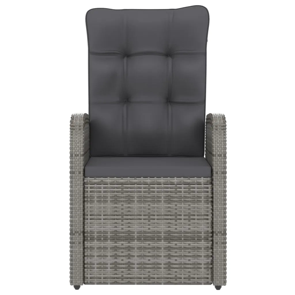 Set da Pranzo da Esterno 9 pz con Cuscini in Polyrattan Grigio 3059340