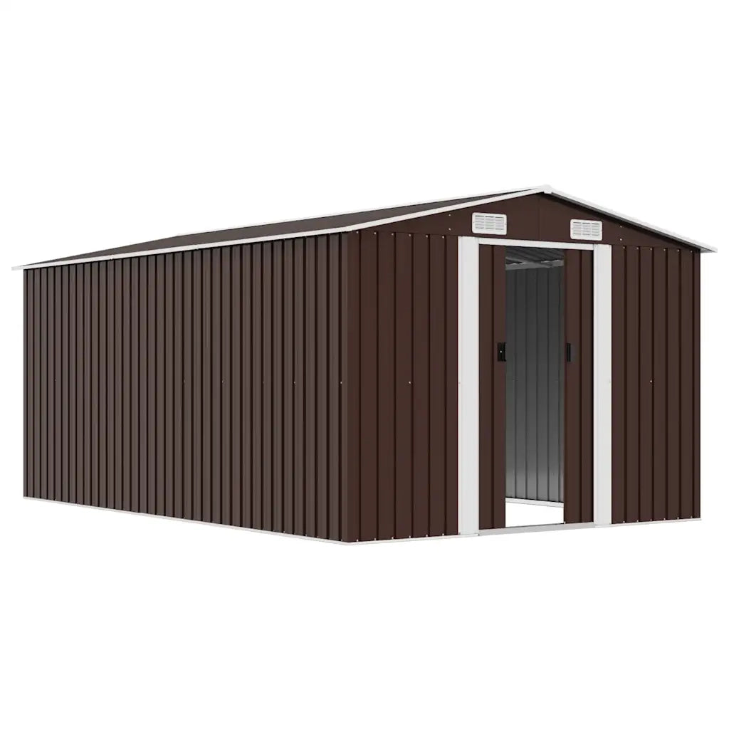 Casetta da Giardino 257x392x181 cm in Metallo Marrone 143347