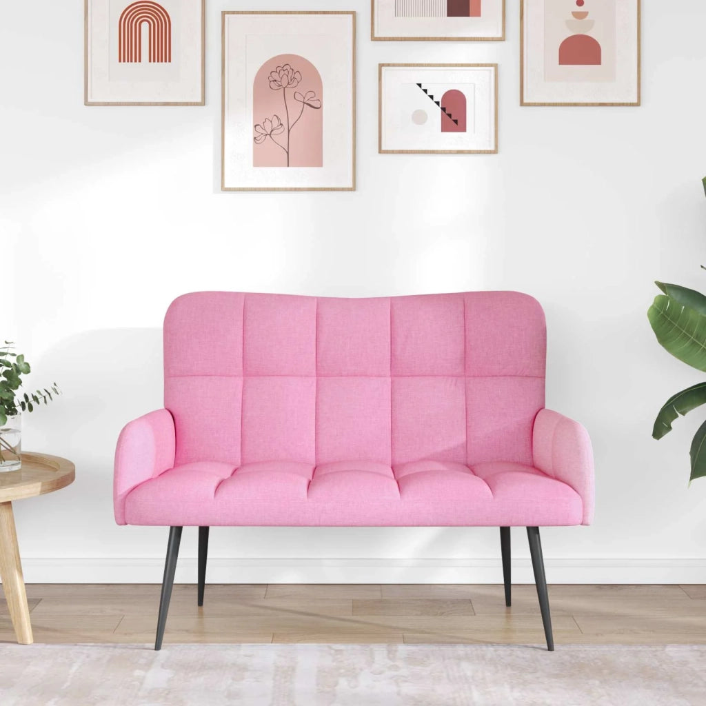 Sofa a Due Posti Rosa 115 x 61 x 87 cm Tessuto 42028939