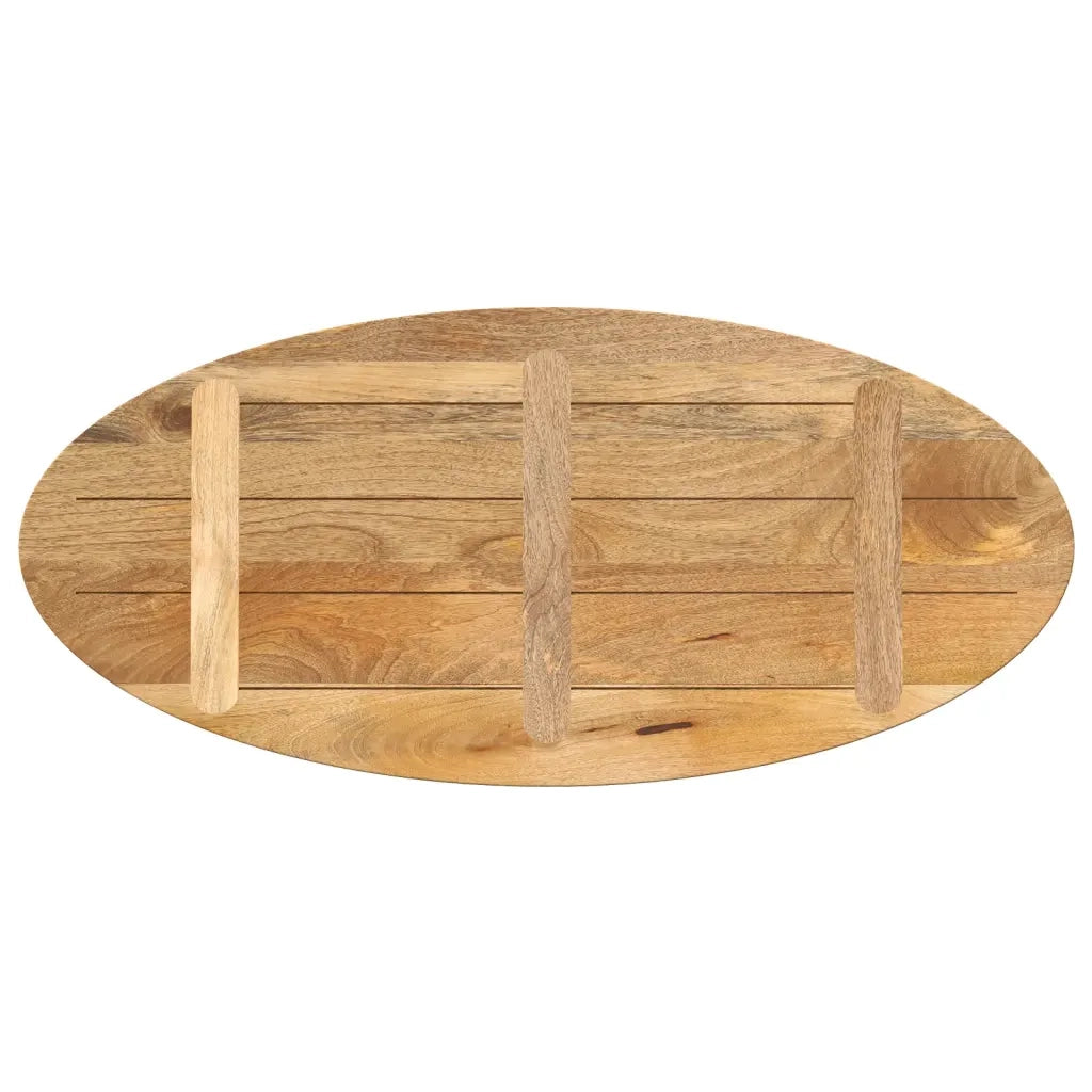 Piano Tavolo 120x50x3,8 cm Ovale in Legno Massello di Mango 370854
