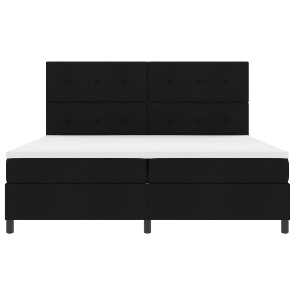Letto a molle con materasso con led Nero 200 x 200 cm Tessuto 3342895