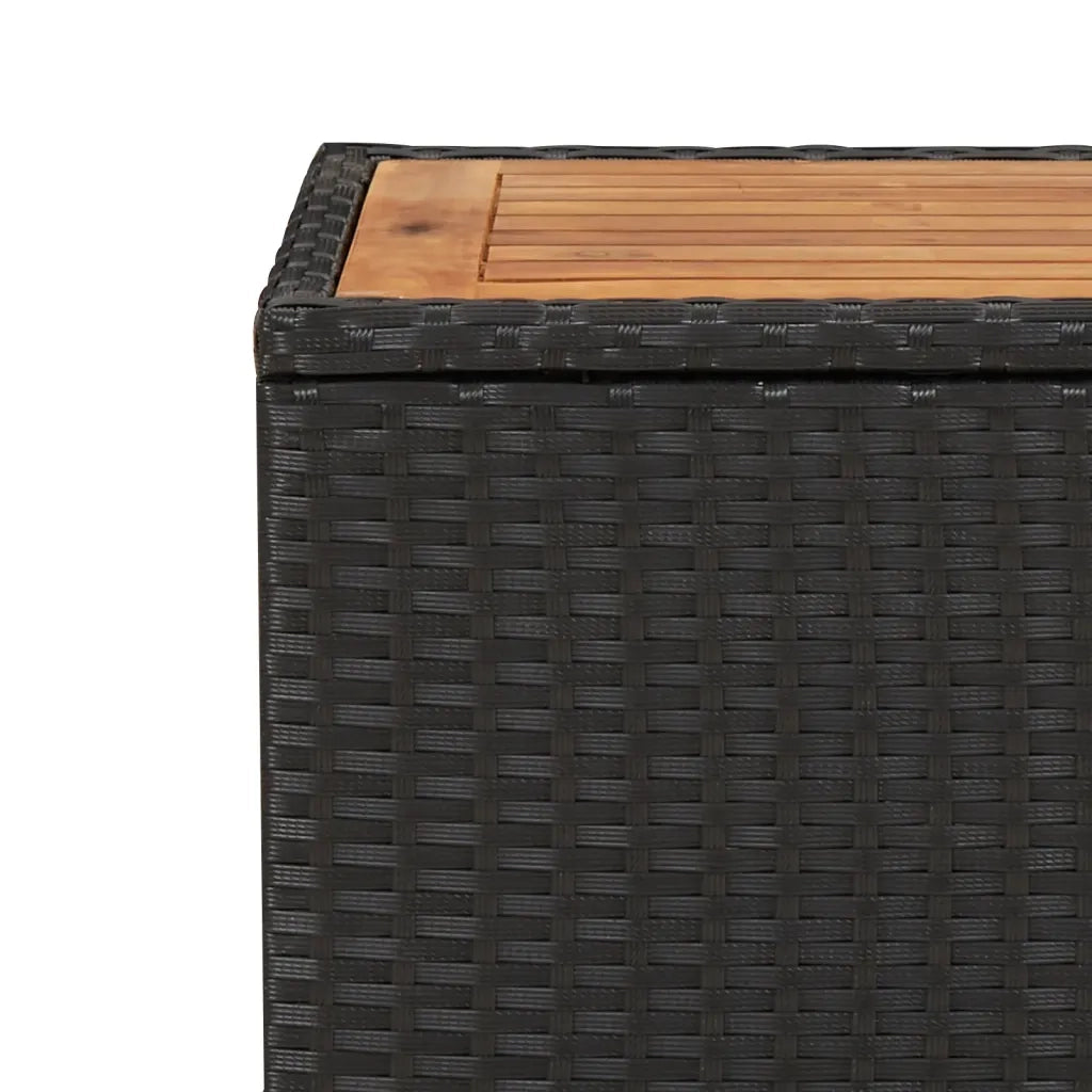 Set da Pranzo da Giardino 3 pz con Cuscini Nero in Polyrattan