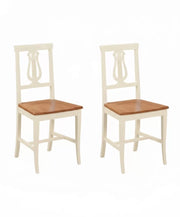 Set 2 sedie a lira legno shabby bicolore con seduta legno - Mobili 2G