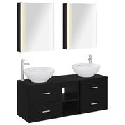 Set di mobili per il bagno 5 pcs Rovere Nero 3406968