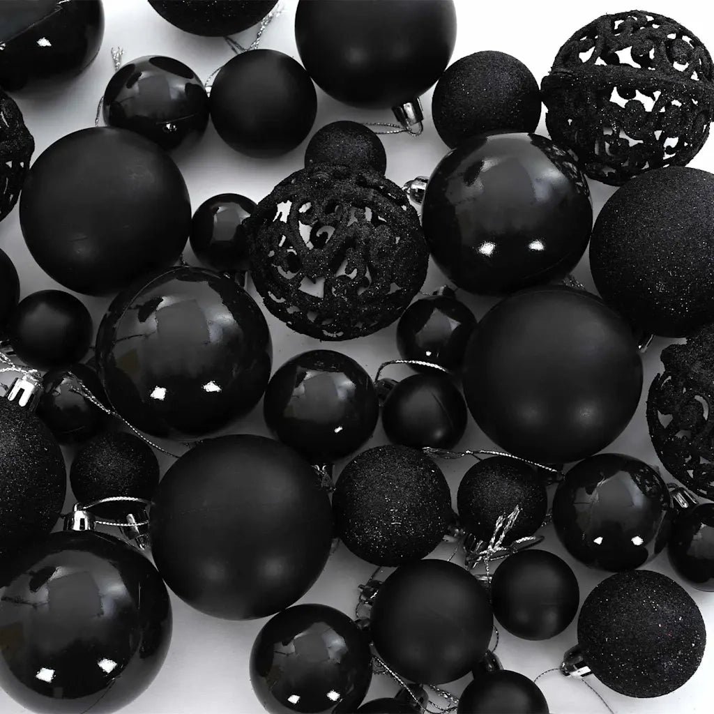 Set di Palle di Natale con 300 LED 120 pz Nero Plastica CFW1820097