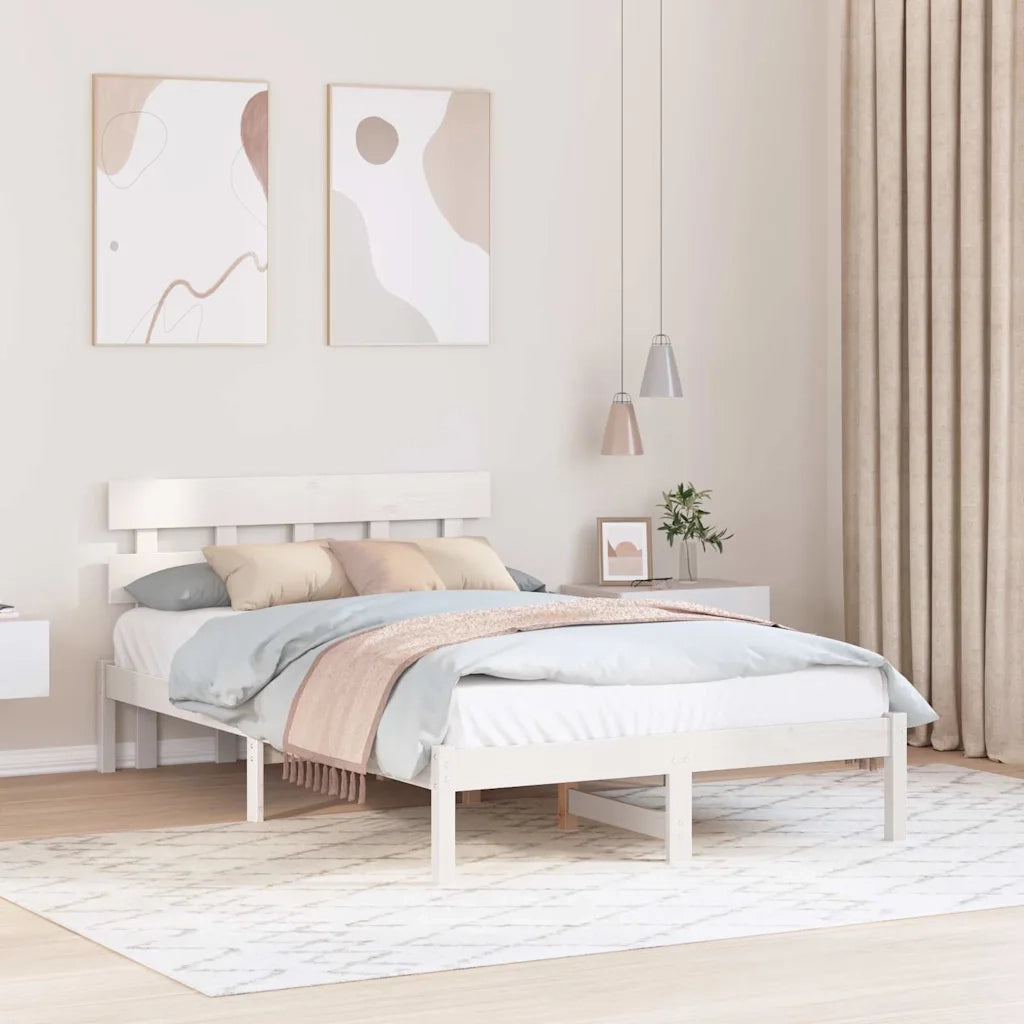 Struttura del letto Bianco 140 x 190 cm Legno massello di pino