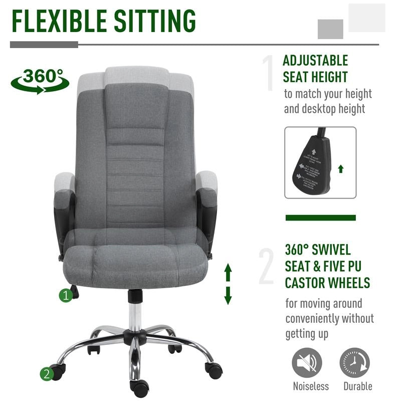 POLTRONA DA UFFICIO ERGONOMICA CON ALTEZZA E INCLINAZIONE REGOLABILE GRIGIO