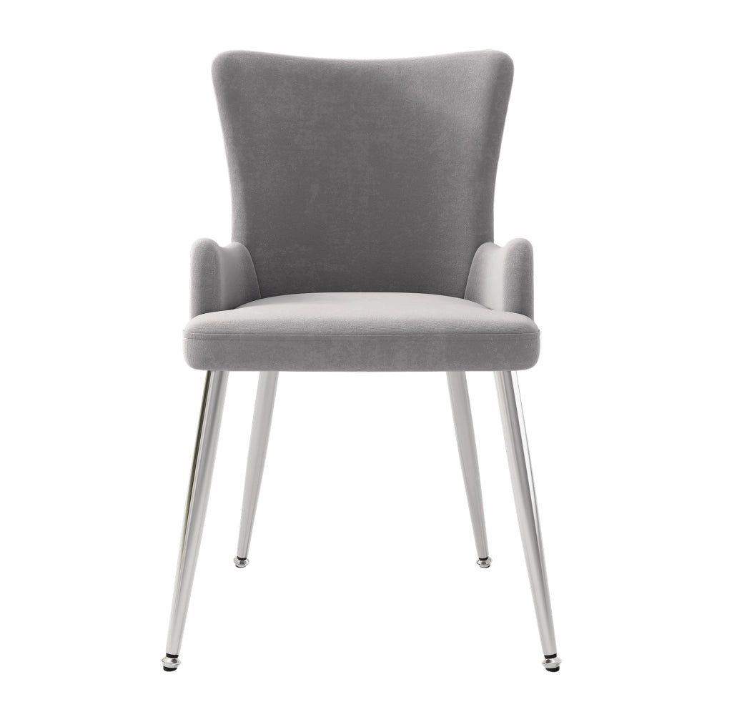 Set di 2 sedie 62.87x58.42x55.88 cm moderne; facile montaggio; velluto; grigio argento